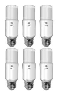 (6 bulbs) ge 66256 - bright stik led tubular light bulb 5 watt 450 lumen 2700k led