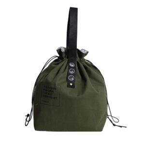 canvas drawstring lunch bag insulated lunch tote japanese style bento tote bag reusable lunch bag insulated handbag tote bag with handle and drawstring closure for women work picnic or travel(color1)