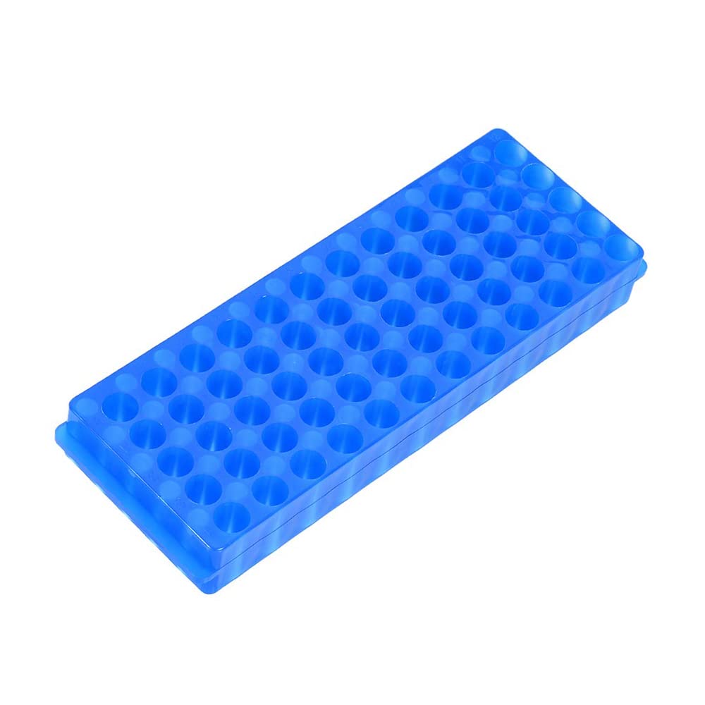 1Pcs Tube Rack,Microcentrifuge Tube Rack, Double-Sided Plate Centrifugal Pipe Rack, for 0.5ml-2ml Centrifugal Pipe, 60 Holes (Blue)