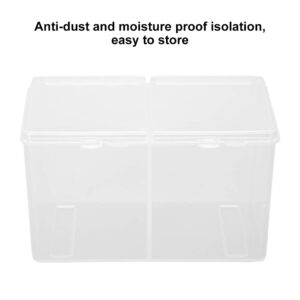 Cotton Pads Container, 2 Grids Cotton Pads Swabs Holder Organizer Multi-Functional Nail Polish Glitter Powder Organizer Storage Box Partition Design Dispenser Box