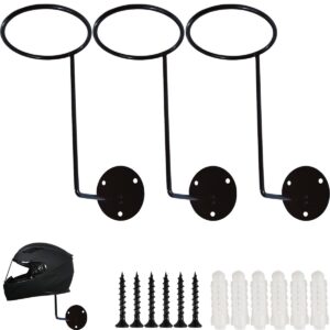 tihood 3pcs helmet hanger helmet holder rack wall mounted hook for coats, hats, caps, motorcycle accessories(black)