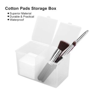 Cotton Pads Container, 2 Grids Cotton Pads Swabs Holder Organizer Multi-Functional Nail Polish Glitter Powder Organizer Storage Box Partition Design Dispenser Box