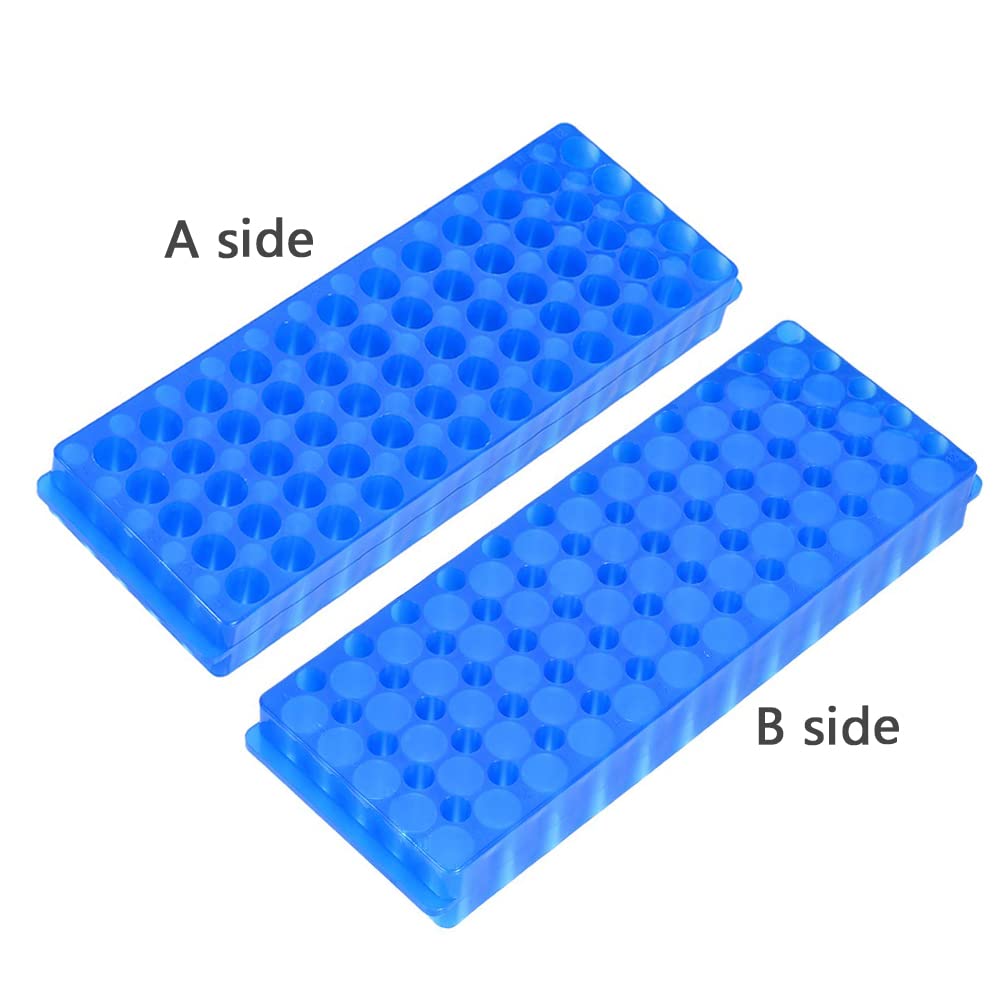 1Pcs Tube Rack,Microcentrifuge Tube Rack, Double-Sided Plate Centrifugal Pipe Rack, for 0.5ml-2ml Centrifugal Pipe, 60 Holes (Blue)