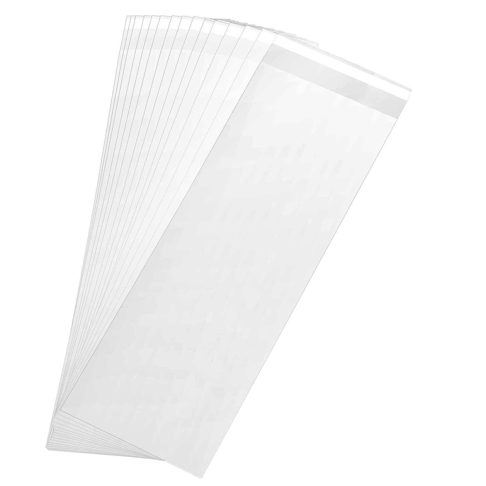 Somioco 200 pcs 4x10 in Long Resealable Cello Cellophane Bags Self Adhesive Cellophane Clear Treat Bags Opp Sealing Plastic Poly Bags 1.4 Mil for Bakery Cookies Candies Jewelry Crafts Candles Party Gift