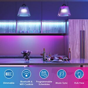 CLEANLIFE Smart Gen 2 A19 LED Bulb - RGB + Tunable White Smart Bulb with WiFi & Bluetooth Light Control - App Controlled, Programmable LED Lights - Pack of 2 9W Dimmable LED Light Bulbs