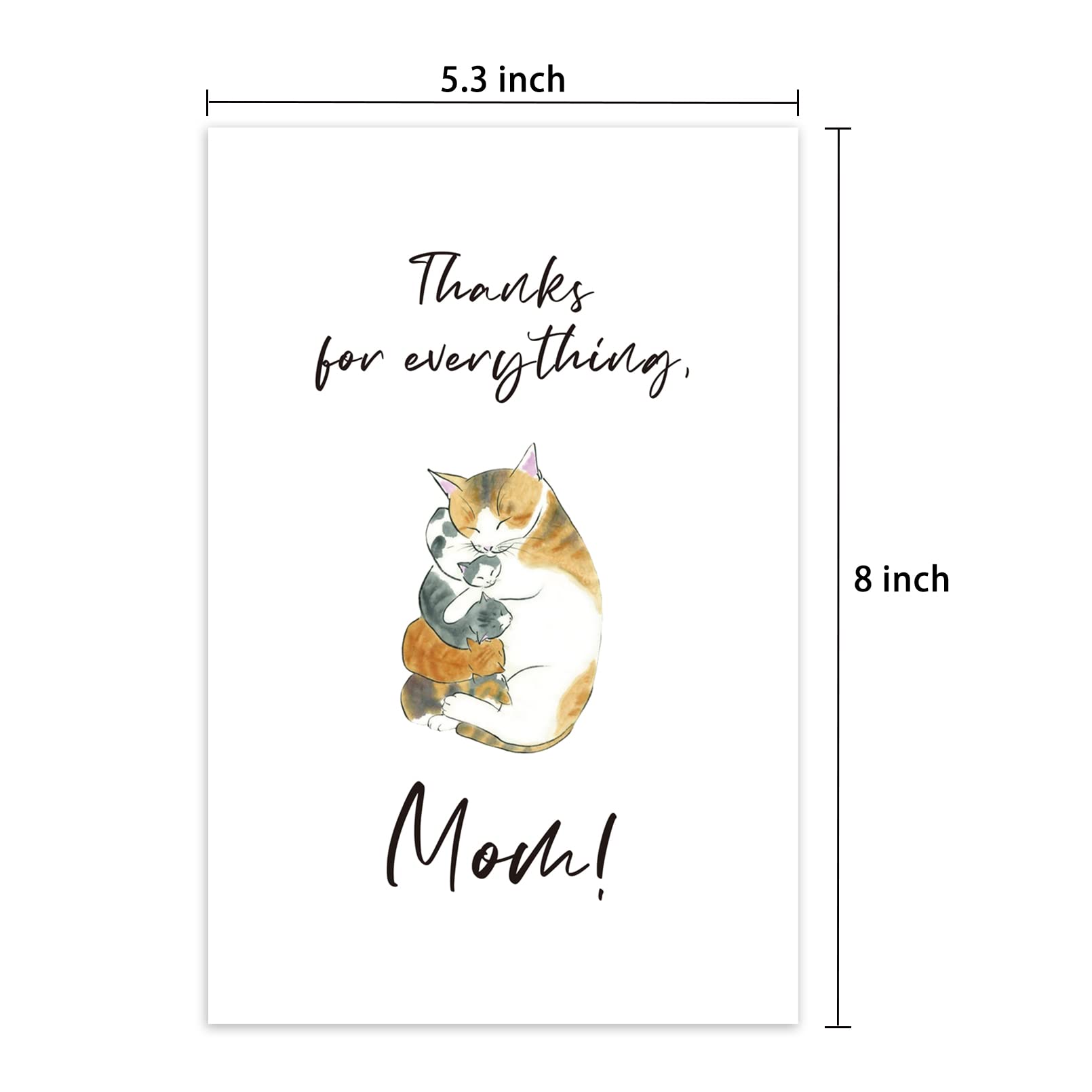 Ulbeelol Thanks for Everything Card for Mom, Happy Mothers Day Card, Cute Cats Birthday Card for Mom