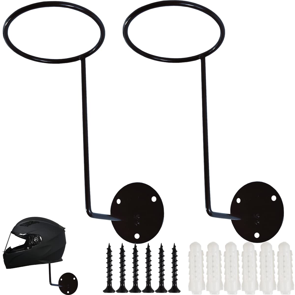 TIHOOD 2PCS Helmet Hanger Helmet Holder Rack Wall Mounted Hook for Coats, Hats, Caps, Motorcycle Accessories