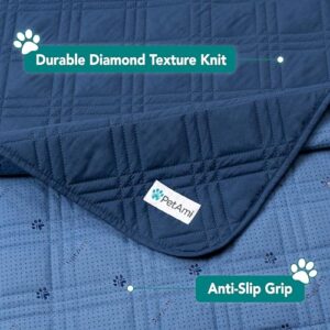 PetAmi Waterproof Bed Cover for Dogs, Waterproof Pet Blanket Couch Cover, Reversible Furniture Cover Sofa Protector for Pet Cat Bed, Washable Waterproof Blanket Dog Cover for Couch Seat, 102x82 Blue