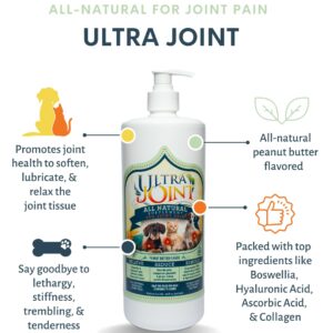 Ultra Joint - Liquid Joint Support Supplement for Dogs with Glucosamine & Chondroitin - Pain Relief from Arthritis & Inflammation (16 oz)