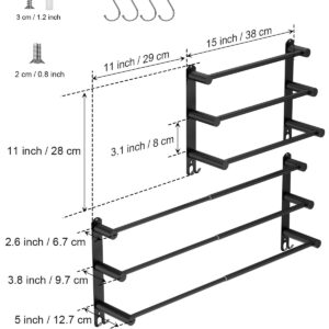 3-Tier Adjustable Ladder Bath Towel Bar 16 to 27.6 Inch,ZUEXT Oil Rubbed Black Stainless Steel Towel Holder, Wall Mounted Stair Towel Rod for Bathroom Kitchen,Strechable Towel Rail Racks w/Hooks