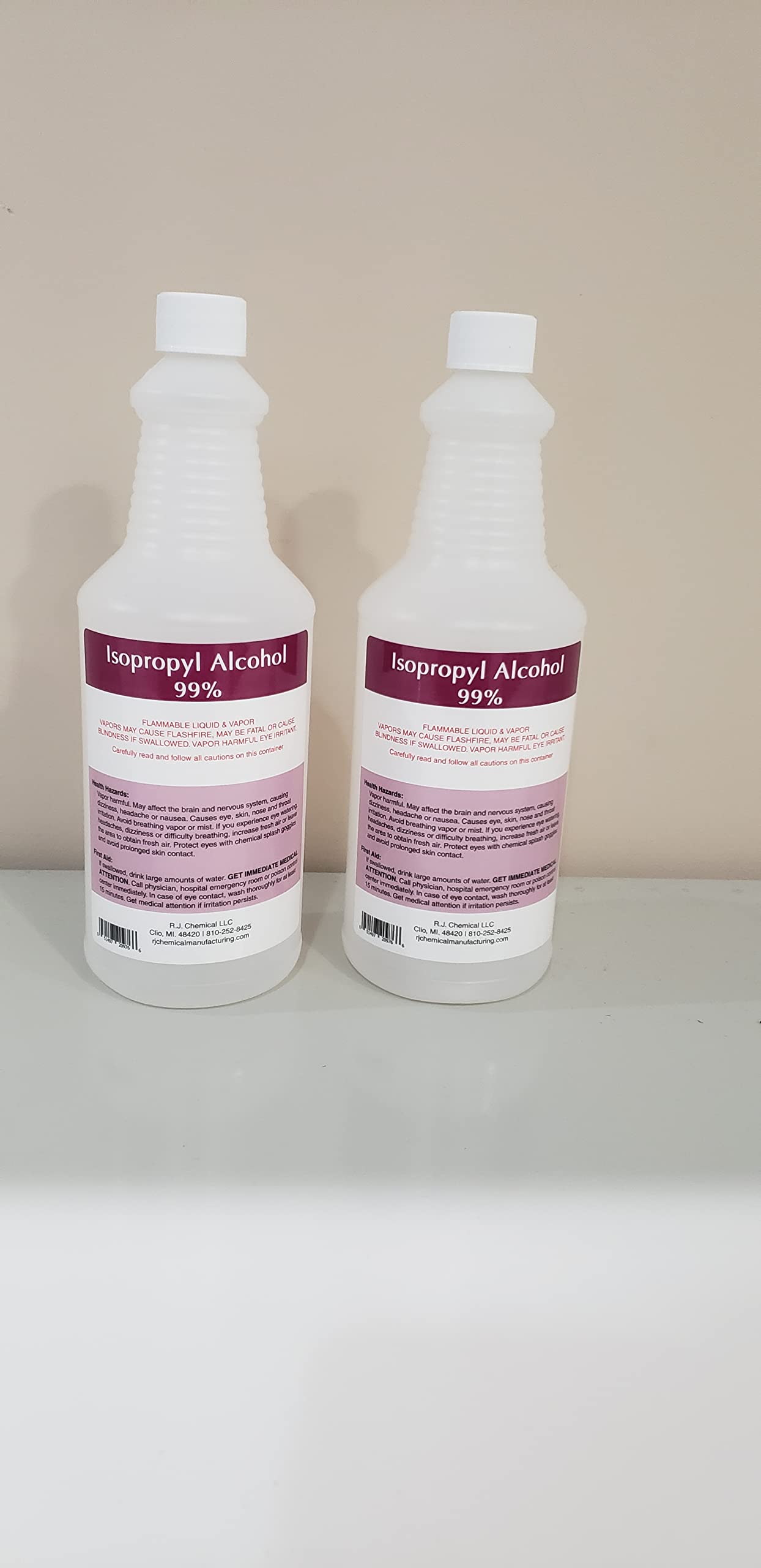 Isopropyl Alcohol 99% - 2 Gallons Packed In 32 oz Bottles