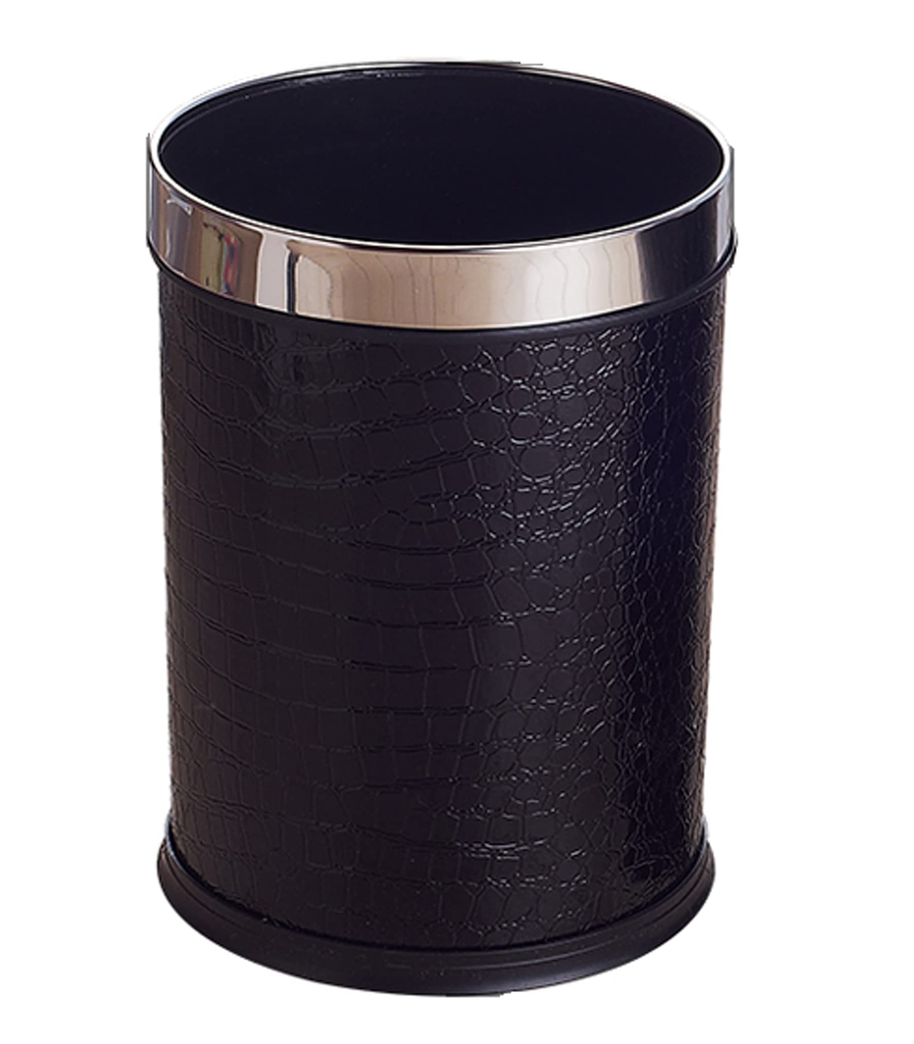 Happiness Decoration Round Garbage Bin Open Top 3.2 Gallon Trash Can for Home, Office, Kitchen, Bathroom,Bedroom, Living Room Wastebasket Waterproof Pu Leather Trash Can Decor (Pattern-D)