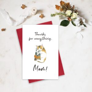 Ulbeelol Thanks for Everything Card for Mom, Happy Mothers Day Card, Cute Cats Birthday Card for Mom