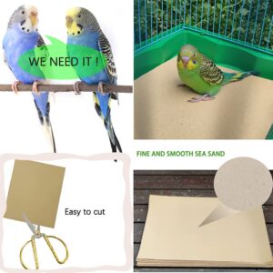 25PCS Gravel Paper for Bird Cage,11" x17" Bird cage Liner Gravel Paper Special for Bird Cage in sea Sand-Great for Hard-Billed Birds Safe& Clean & Easy for Improved Digestion…