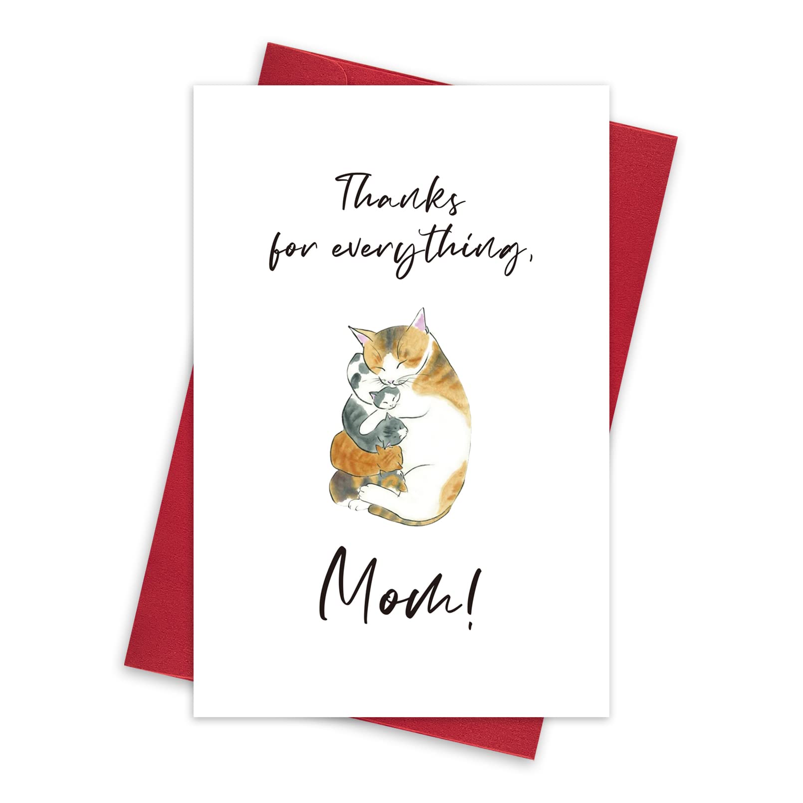 Ulbeelol Thanks for Everything Card for Mom, Happy Mothers Day Card, Cute Cats Birthday Card for Mom