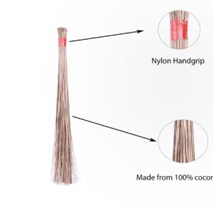 1 Piece of 32 inch Multi-Surface Sturdy Outdoor Authentic Coconut Leaf Broom Asian Heavy Duty Broom Thai Natural Coconut Leaf Broom (Country Rustic)