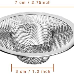 40pcs Heavy Duty Stainless Steel Slop Basket Filter Trap, 2.75" Top / 1" Mesh Metal Sink Strainer,Perfect for Kitchen Sink/Bathroom Bathtub Wash basin Floor drain balcony Drain Hole,Utility