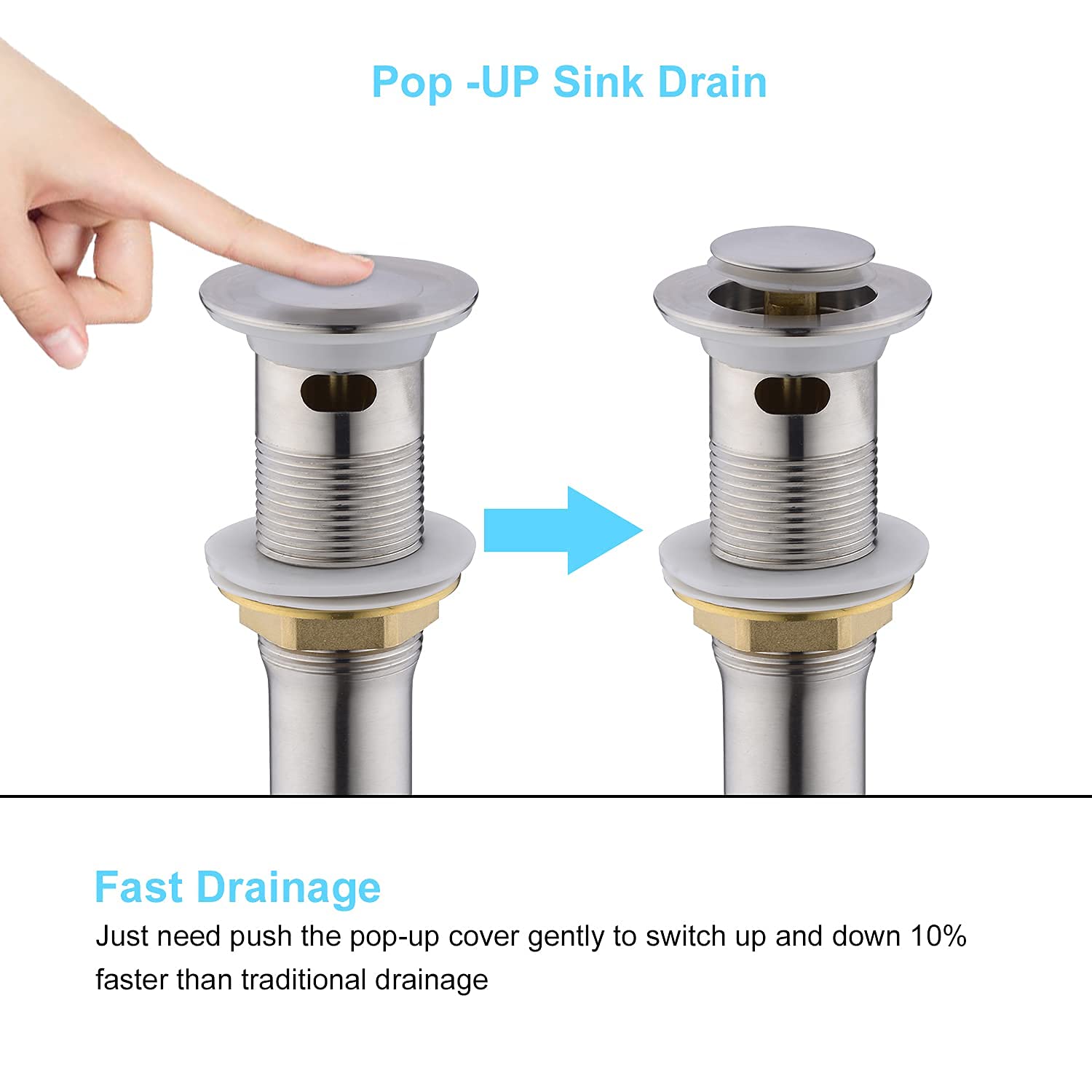 CREA Bar Sink Faucet,Bathroom Faucet with Pop Up Drain Stopper Overflow,Pre Wet Small Kitchen Sink Faucet Single Hole 1 Handle Stainless Steel Brushed Nickel,Bathroom Sink Stopper Hair Catcher