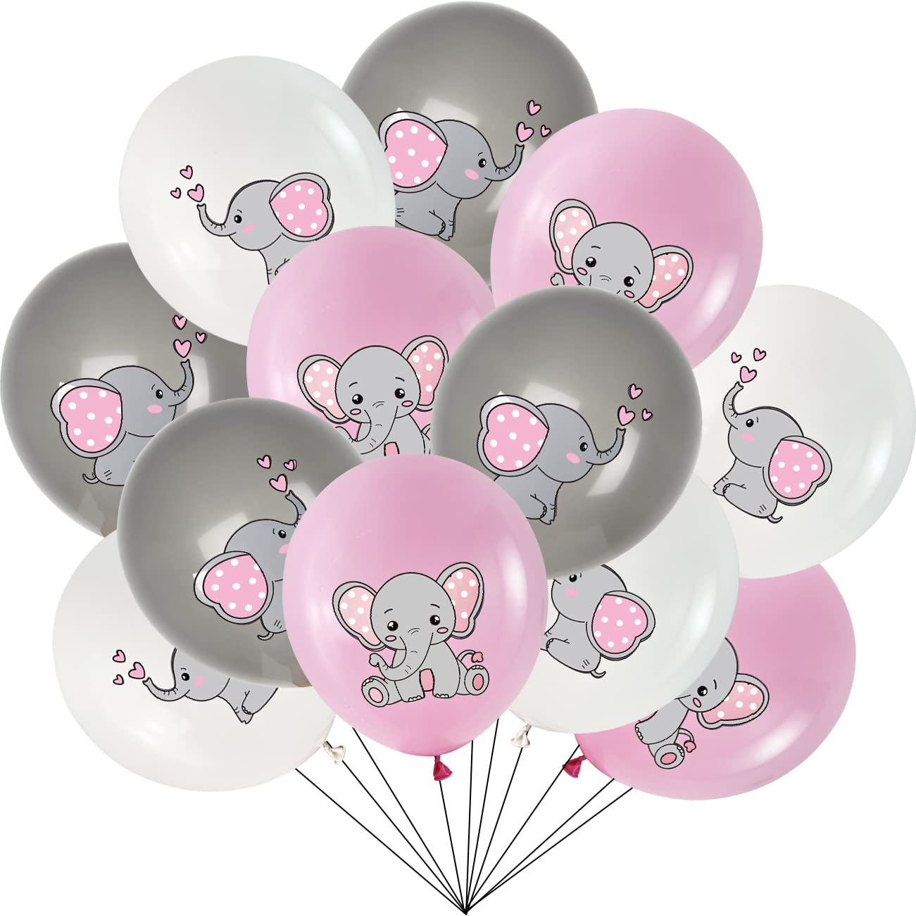 45Pcs Elephant Balloons - Elephant Baby Shower Decorations for Girl and Baby , Pink Elephant Theme Gender Reveal Party Birthday Party Supplies Indoor Outdoor Decor