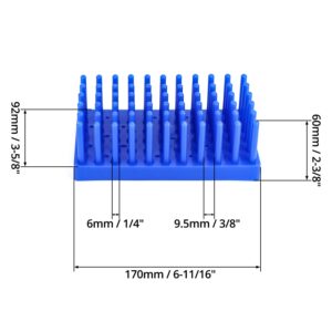 QWORK Test Tube Rack, Plastic Spike Drying Rack Holds, 2 Pack, 66-Position, for 12-16 mm Tubes, Blue