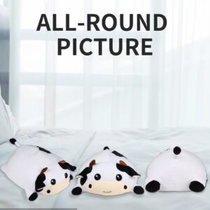 ROPELOK Giant Cow Stuffed Animals Plush Toy, Cow Plush Pillow, 13.7" Stuffed Cow Plush for Kids Children Xmas Birthday Gifts (Round Eyes)