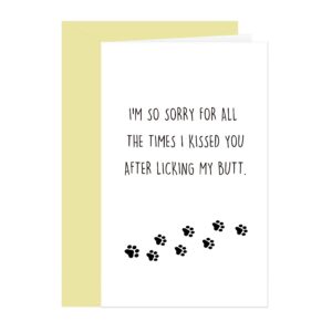 comting funny card for dog mom dad, hilarious birthday card from dog, dog cat lover birthday mother's day card