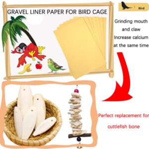 25PCS Gravel Paper for Bird Cage,11" x17" Bird cage Liner Gravel Paper Special for Bird Cage in sea Sand-Great for Hard-Billed Birds Safe& Clean & Easy for Improved Digestion…