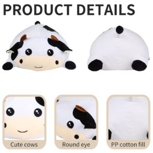 ROPELOK Giant Cow Stuffed Animals Plush Toy, Cow Plush Pillow, 13.7" Stuffed Cow Plush for Kids Children Xmas Birthday Gifts (Round Eyes)