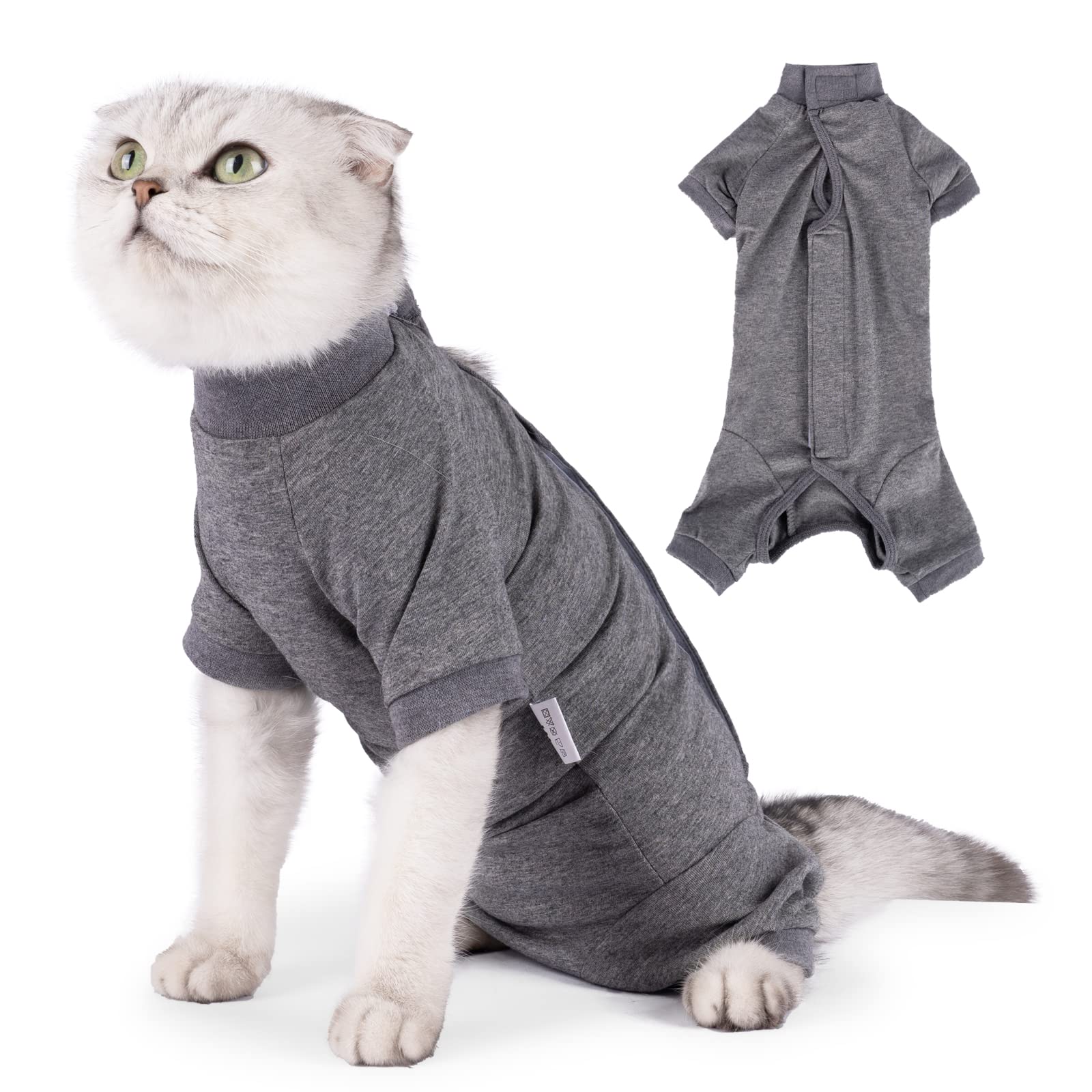 Cat Surgical Recovery Suit Professional for Male Female Dog Abdominal Wounds Cone E-Collar Alternative, Anti-Licking Or Skin Diseases Pet Surgical Recovery Pajama Suit, Soft Fabric Onesies for Cats