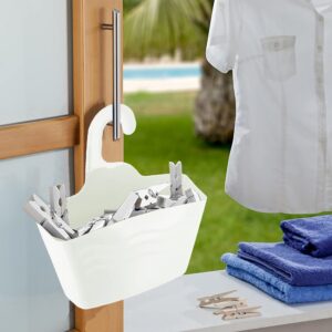 EVIDECO French Home Goods White Hanging Shower Caddy Organizer Plastic Basket