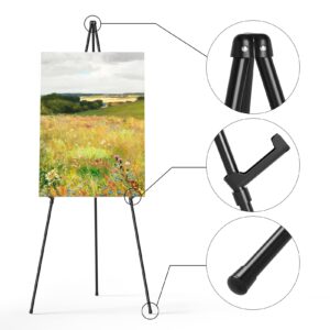 Easel Stand for Display, Aredy 63" Portable Painting Easel, Lightweight Metal Easels for Painting Canvas, Wedding Sign (2 Pack)