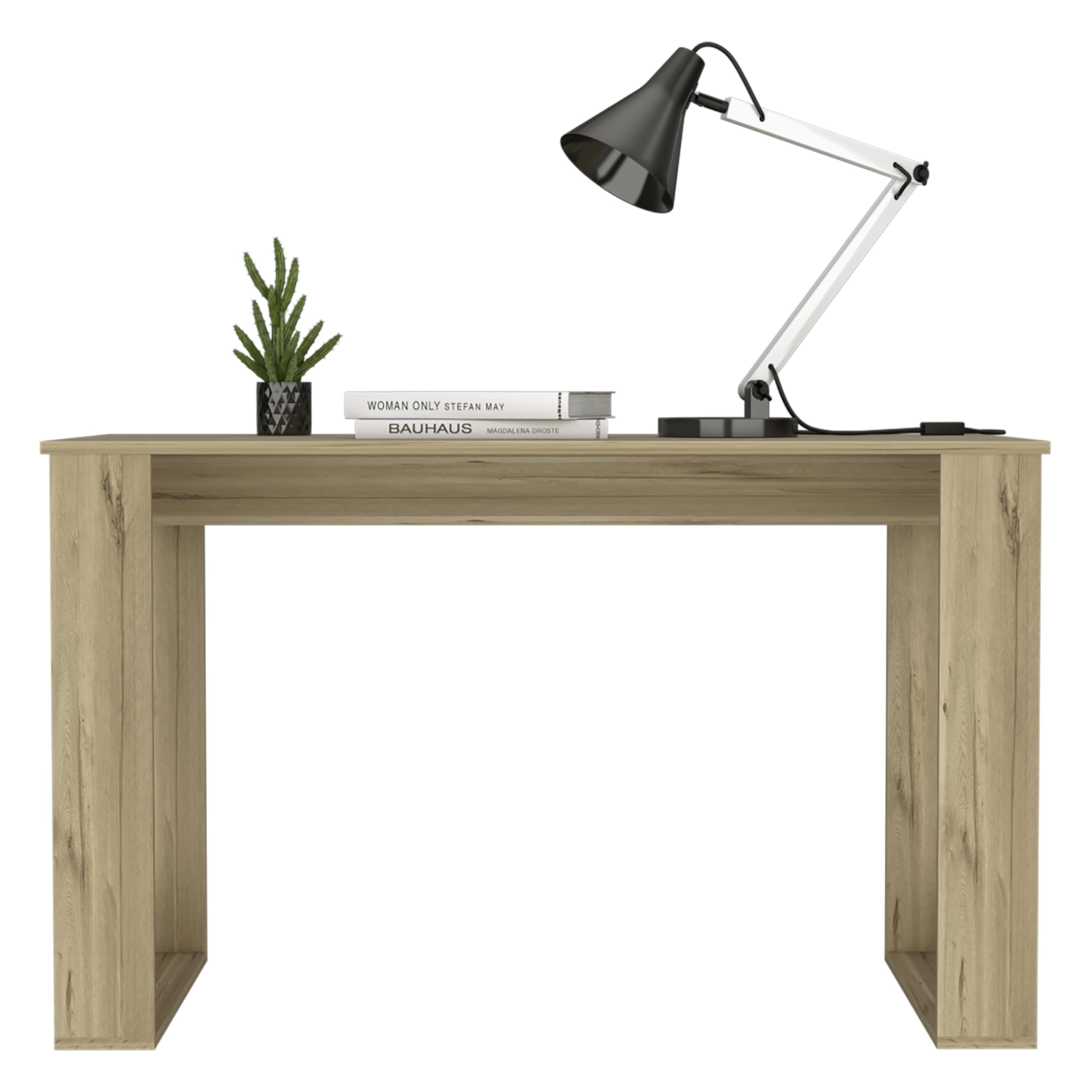 Melb Writing Desk 28.7"H x 47.2"W - Light Oak, Ample Workstation, Sturdy Legs, Compact Design for Home Office