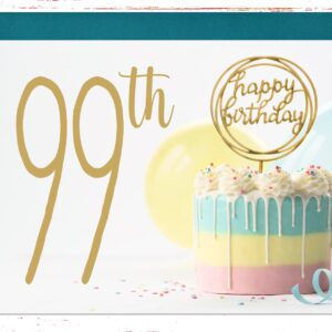 Audacious Cards 99th Birthday Card - Beautiful 99th Birthday Card for Women, For Her for 99 Year Old Birthday