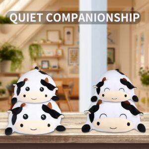 ROPELOK Giant Cow Stuffed Animals Plush Toy, Cow Plush Pillow, 13.7" Stuffed Cow Plush for Kids Children Xmas Birthday Gifts (Round Eyes)