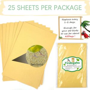 25PCS Gravel Paper for Bird Cage,11" x17" Bird cage Liner Gravel Paper Special for Bird Cage in sea Sand-Great for Hard-Billed Birds Safe& Clean & Easy for Improved Digestion…