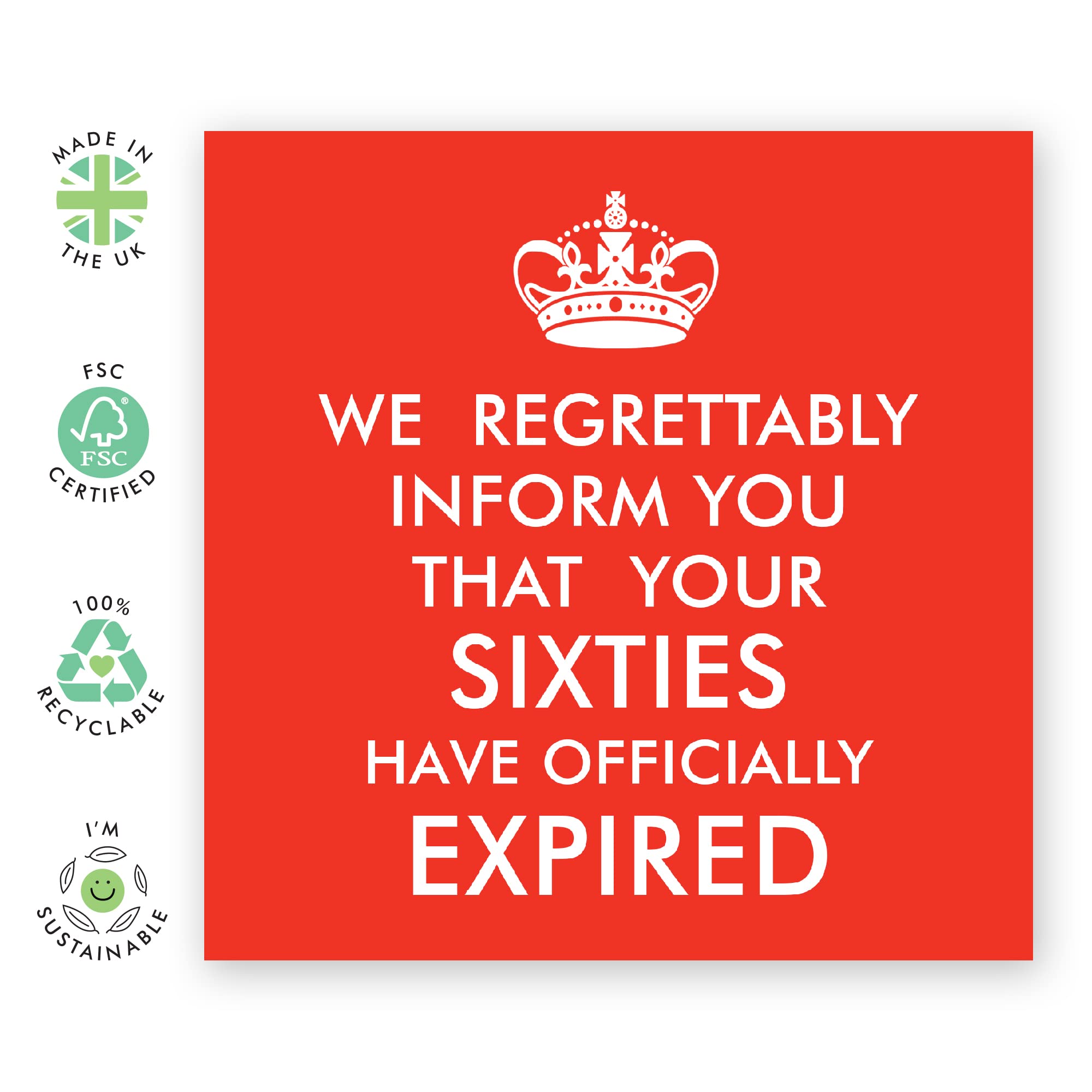 CENTRAL 23 Happy 70th Birthday Card - 'Sixties Have Expired' - Funny Birthday Cards for Women Men Age 70 - Dad Mom Grandad Nana - 70 Year Old - Comes With Fun Stickers