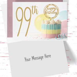 Audacious Cards 99th Birthday Card - Beautiful 99th Birthday Card for Women, For Her for 99 Year Old Birthday