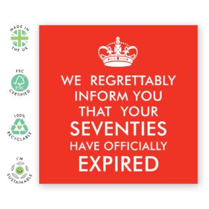 CENTRAL 23 Happy 80th Birthday Card - 'Seventies Have Expired' - Funny Birthday Cards for Women Men Age 80 - Dad Mom Grandad Nana - 80 Year Old - Comes With Fun Stickers