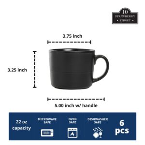 Double Line 3.75"/12 oz Mug, Set of 6, Matte Black