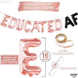 KatchOn, Rose Gold Educated AF Balloons Banner - 16 Inch | Educated AF Graduation Balloons for Graduation Decorations Class of 2024 | Educated AF Graduation Banner, 2024 Graduation Party Decorations