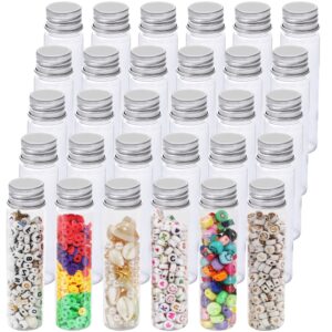 berenti 30 pcs plastic test tubes with caps (50 ml) - 1.09×4.30 inches/28×109 mm gumball tubes as storage containers for candy, beads, powder – clear test tube for sample testing, home & party décor