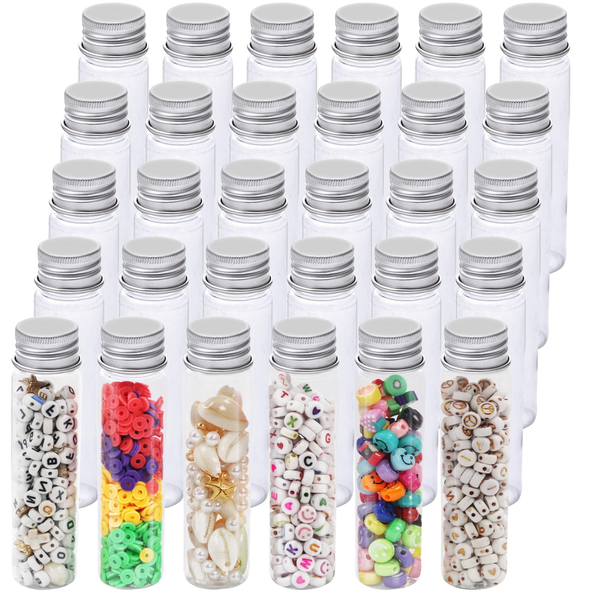 Berenti 30 PCS Plastic Test Tubes with Caps (50 ml) - 1.09×4.30 Inches/28×109 mm Gumball Tubes as Storage Containers for Candy, Beads, Powder – Clear Test Tube for Sample Testing, Home & Party Décor