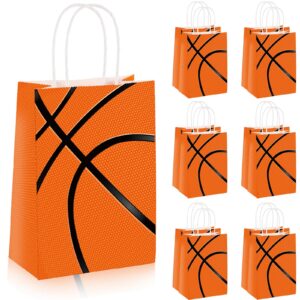 12 pcs basketball party gift bags party favor goody treat candy bag with handles basketball snack bags basketball theme birthday party supplies birthday decor decorations for kids boys teens adults