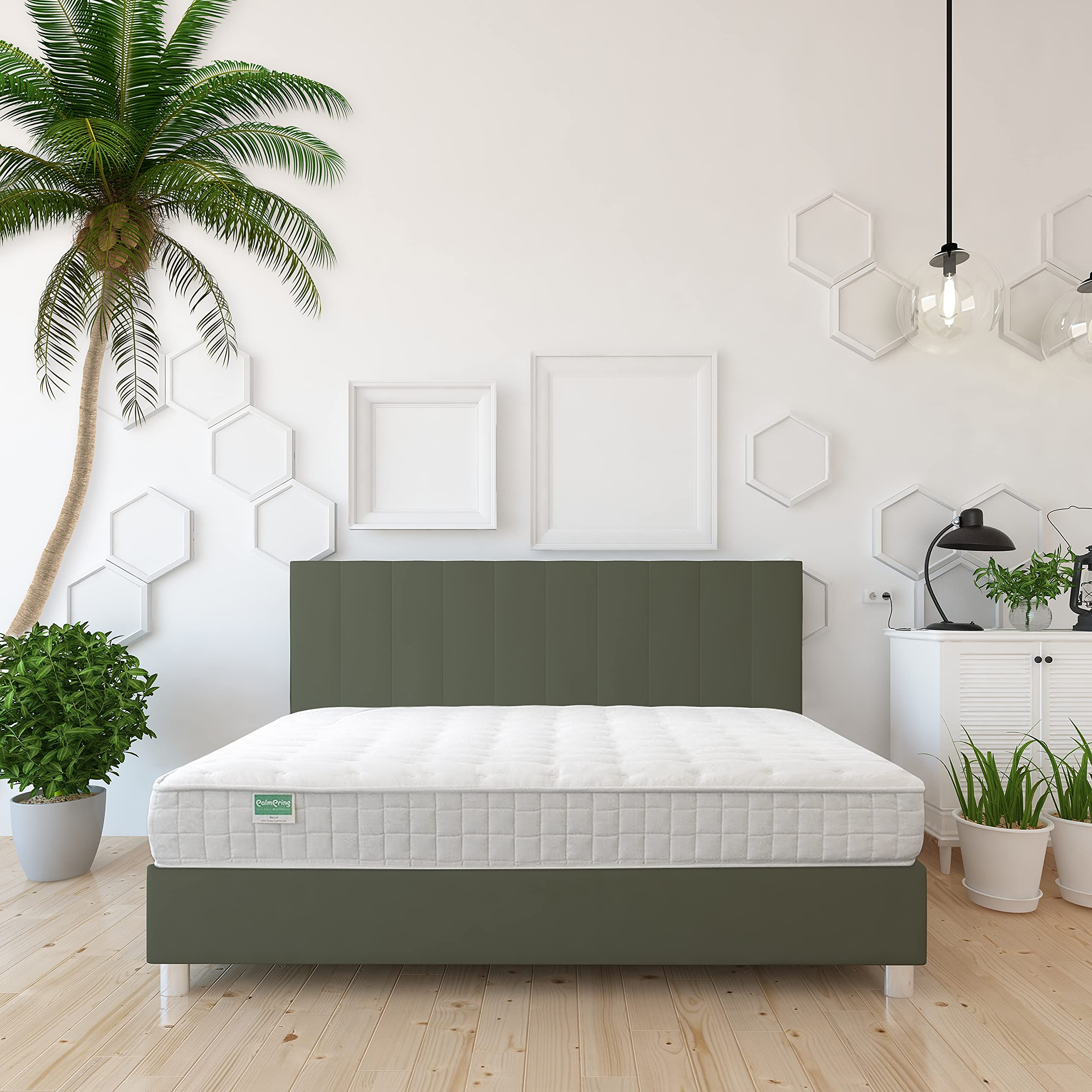 NATURAL LIFE PALMPRING Cambay Twin Mattress - Organic Coconut Coir 8” Extra Firm 1 Layer Comfortable Sleep Bed Dust Free