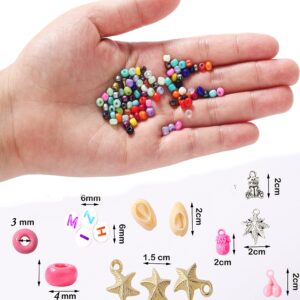 YITOHOP 8800+pcs 4mm 12/0 48 Colors Glass Seed Beads, Charms Bracelet Jewelry Making Beads Kit Gifts for Teen Girls Crafts for Girls Ages 8-12 Christmas Holiday Gifts