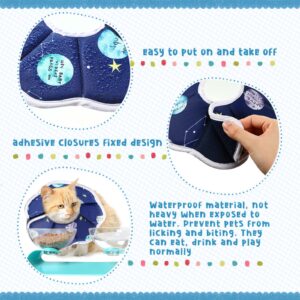 Soft Cat Cone Collar Adjustable Recovery Cat Cone Waterproof Protection Postoperative Kitten Starry Sky Blue Cat Collar Comfortable Protective Pet Collar for Cat Kitten Dogs Rabbits (Small)