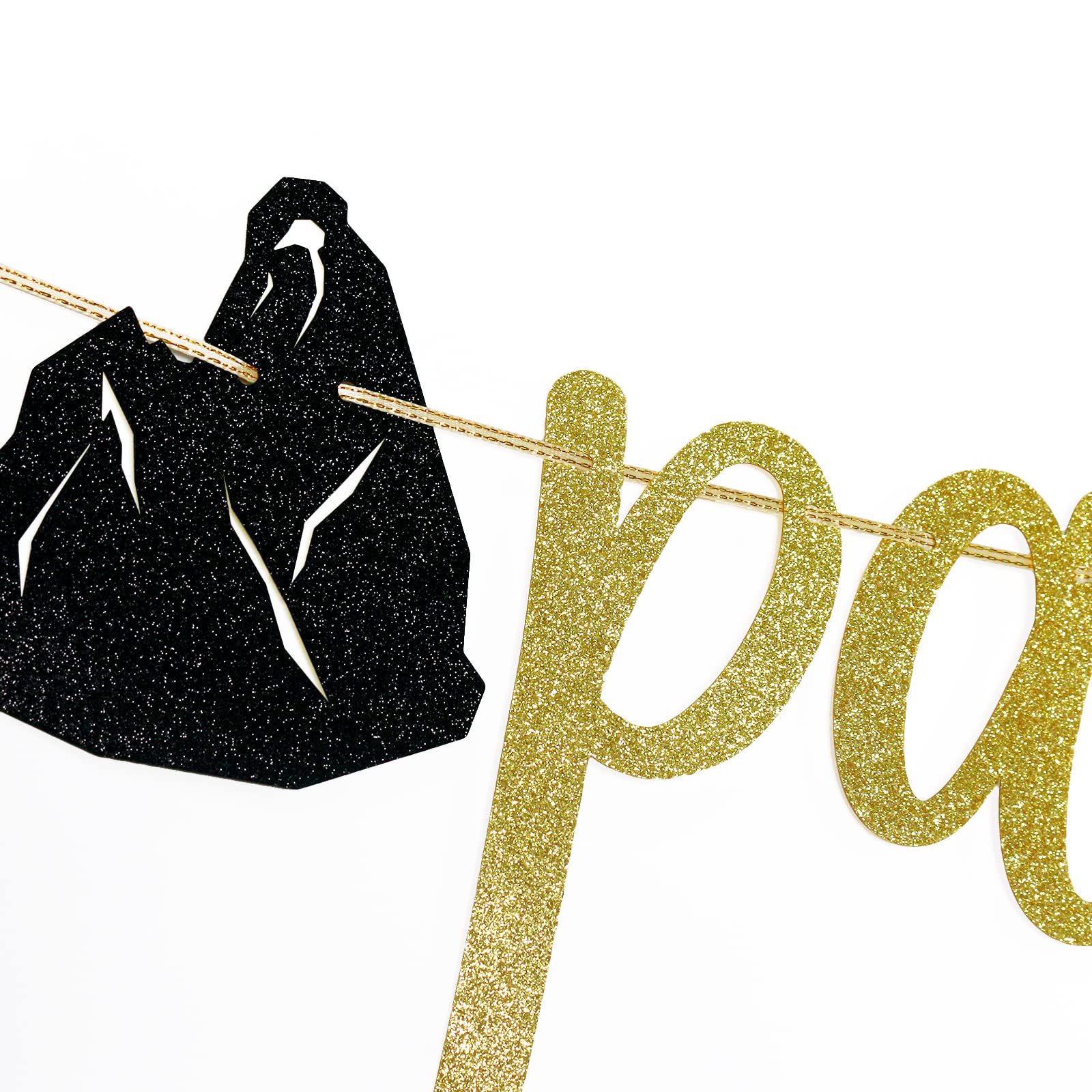 Party On The Peak Banner, Mountain Wedding Bachelorette Decorations, Cabin Bridal Shower Engagement Party Garland Bunting Sign Supplies, Pre-Assembled (Gold Glitter)