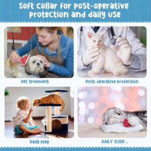 Soft Cat Cone Collar Adjustable Recovery Cat Cone Waterproof Protection Postoperative Kitten Starry Sky Blue Cat Collar Comfortable Protective Pet Collar for Cat Kitten Dogs Rabbits (Small)