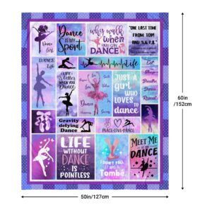 Dancer Gifts Blanket- Dance Gifts for Girls - Ballet Gifts - Dance Teacher - Dance Gifts for Teen, Dance Recital Dancing Heart Cheerleader Gymnastics, Cheerleading Gifts Throw Blankets 60x50in