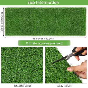 TURSTIN Artificial Grass Table Runners 14 x 48 Inch Green Grass Tabletop Synthetic Grass Carpet Rug Table Decorations for Spring Summer, Wedding, Birthday Party Decor